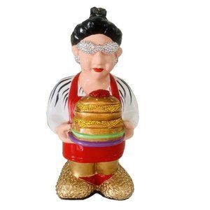 Mama Mia Hand-Carved Acacia Wood Clutch Bag with Swarovski Crystals